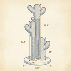 Cactus Cat Tower with Scratcher