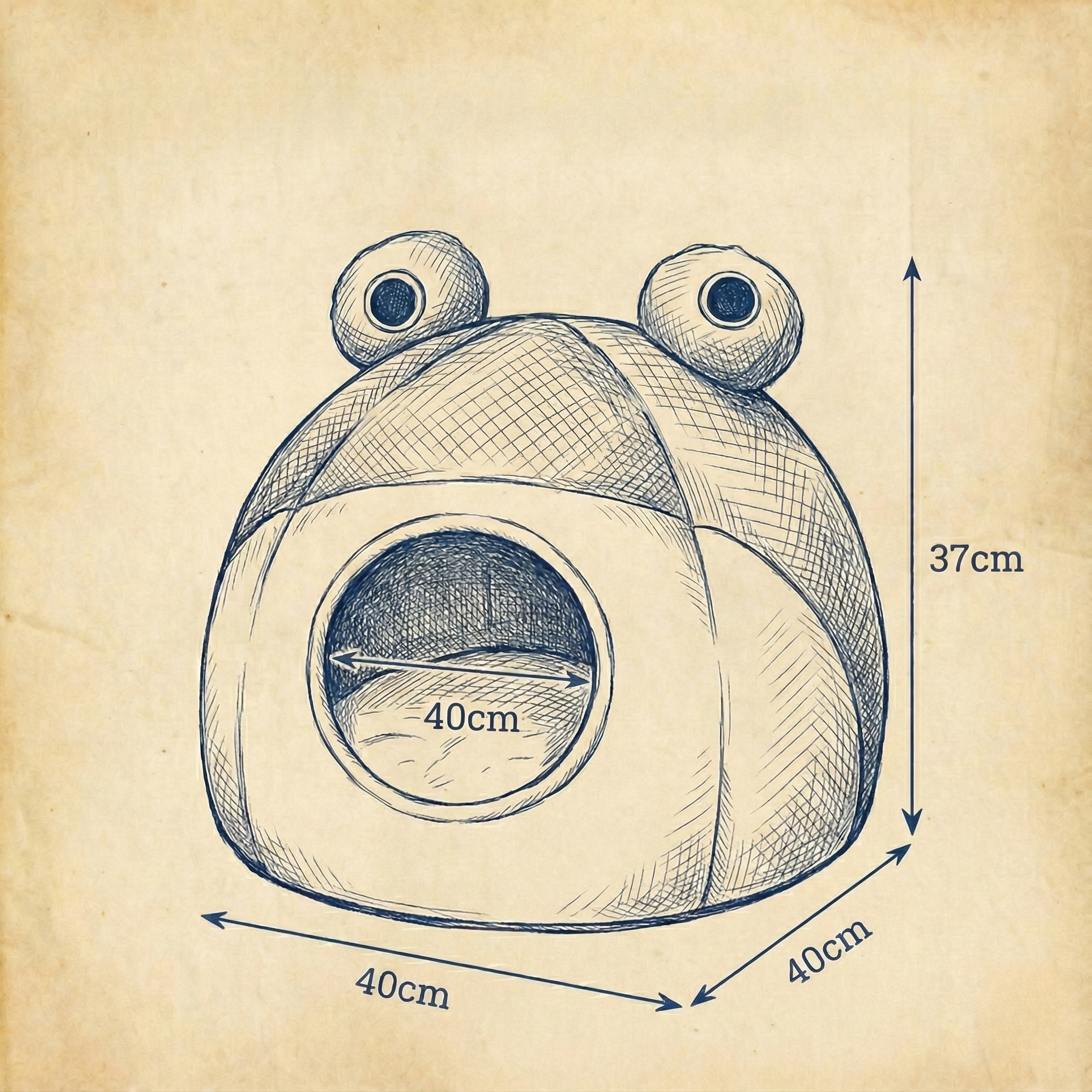 Frog-Shaped Plush Cat House