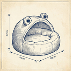 Frog-Shaped Plush Cat House