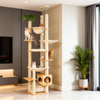 Wooden Floor-to-Ceiling Cat Tree