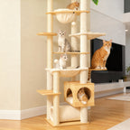Wooden Floor-to-Ceiling Cat Tree