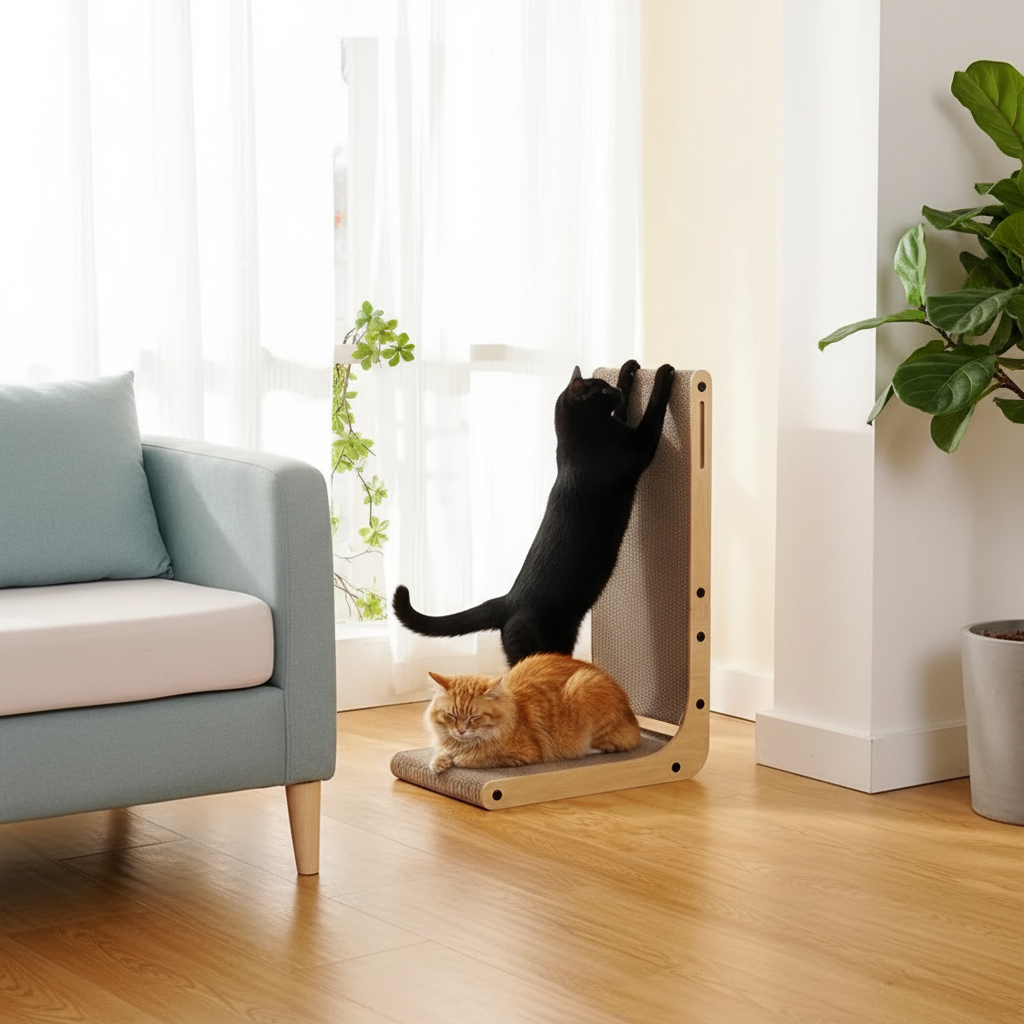 Cardboard L-Shape Cat Scratcher