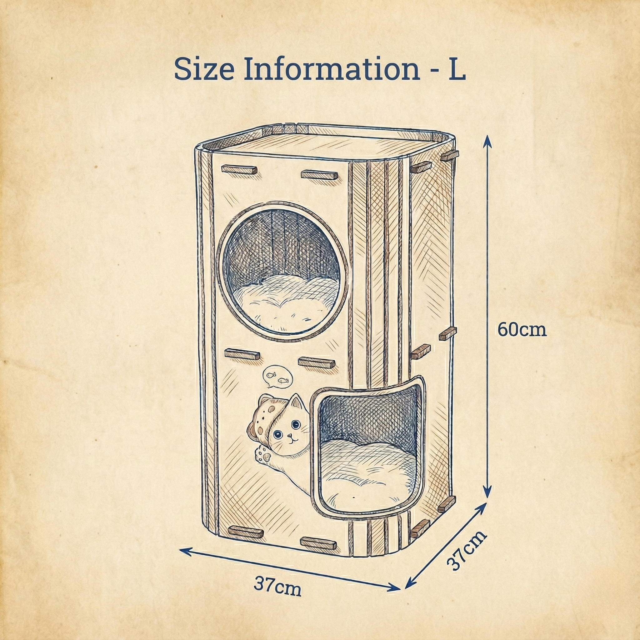 Three-Story Felt Cat Tree